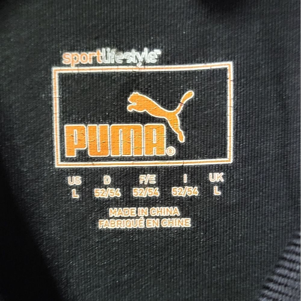 Puma Sport Lifestyle Men's Black Logo Print Short Sleeve Polo Shirt Size Large - Picture 2 of 8